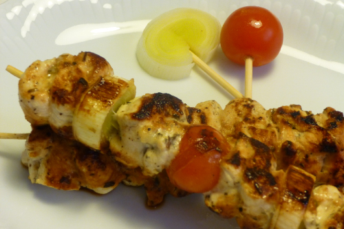 Brochetas de pollo a la provenzal