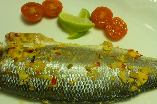 Lubina con sal aromática