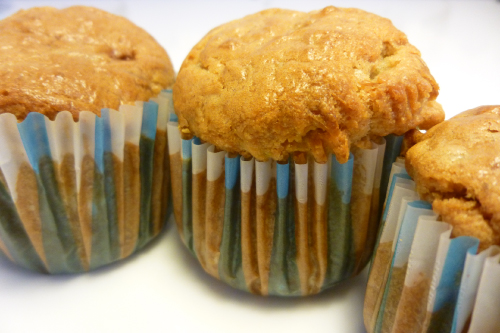 Muffins de gulas y gambas al ajillo