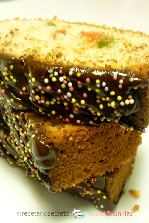 plumcake arcoiris con chocolate