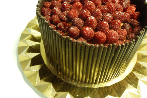 Tarta de fiesta de chocolate y frambuesas