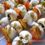 Brochetas de champiñones y verduritas