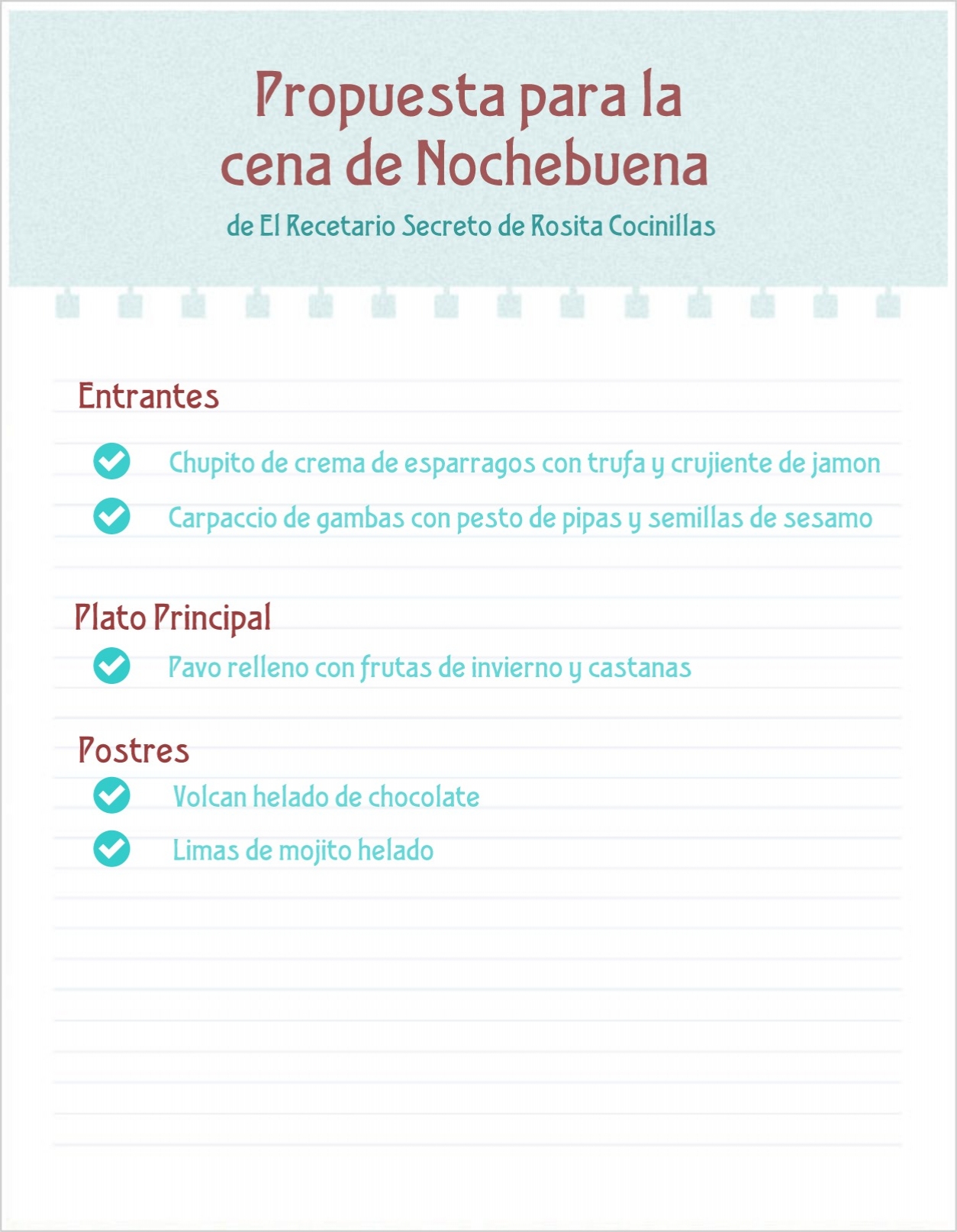 Menú de Nochebuena